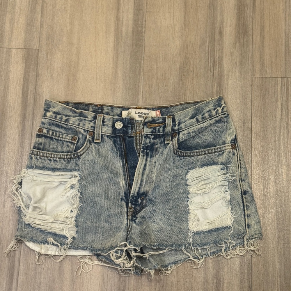 Vintage Levi's Classic Blue Denim Distresses Shorts